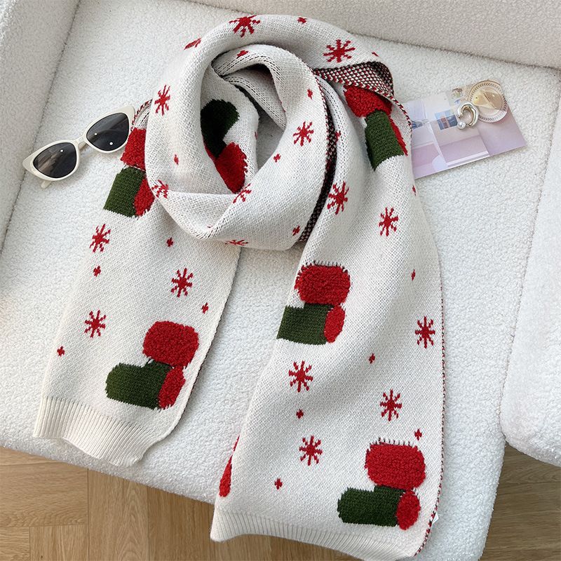 Christmas gift red deer scarf female everything with autumn winter warm lengthening Instagram students cute skin bib_viptrois.com