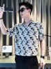 High-end Butterfly Printing Short-sleeved Shirt Men's Summer Thin Medium-sleeved Shirt Ruffian Handsome Personalized Ink Splashing Top_viptrois.com