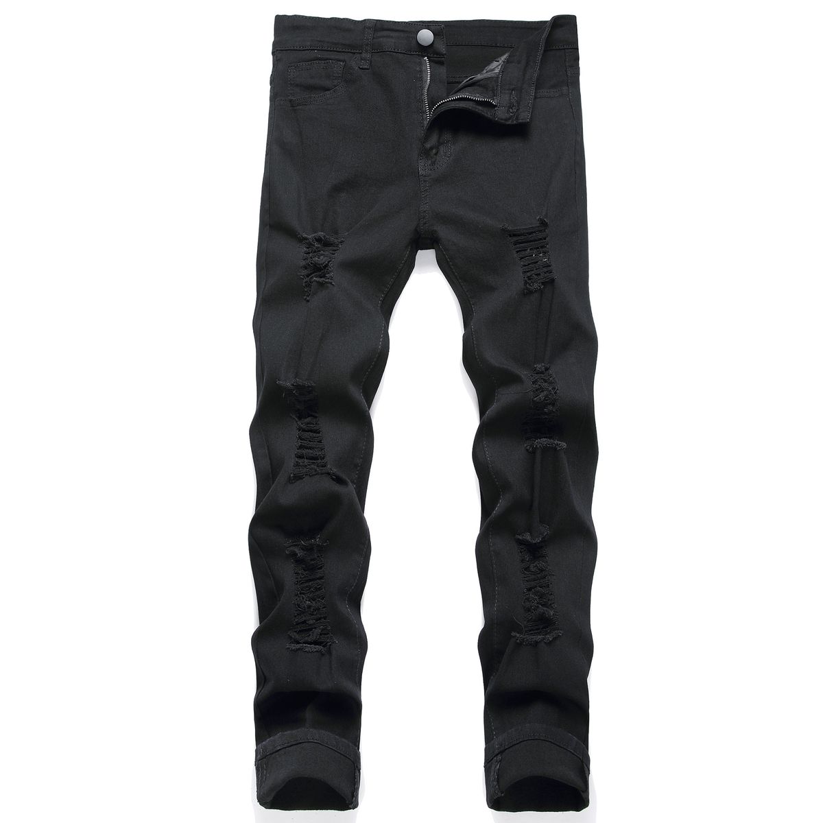 Men's Stretch Skinny Jeans Comfortable Slim Fit Denim Pants For Casual Wear Light Blue Wash_viptrois.com