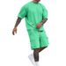 Men's Clothing Summer New Fashion T Shirt Workwear Shorts Casual Sports Suit Men_viptrois.com