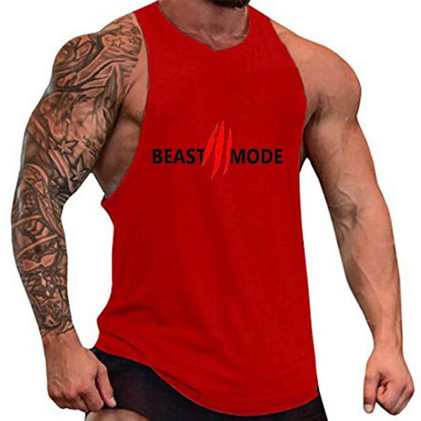 Men's Clothing Exercise Casual Letters Sports Waistcoat Fitness Vest_viptrois.com