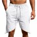 Men's Linen Sports Shorts Summer Loose Beach Casual Solid Color Personalized Swallowtail Style_viptrois.com