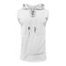 New Large Size Summer Thin Men's Casual Hooded Solid Color Lace-up Sleeveless Vest_viptrois.com