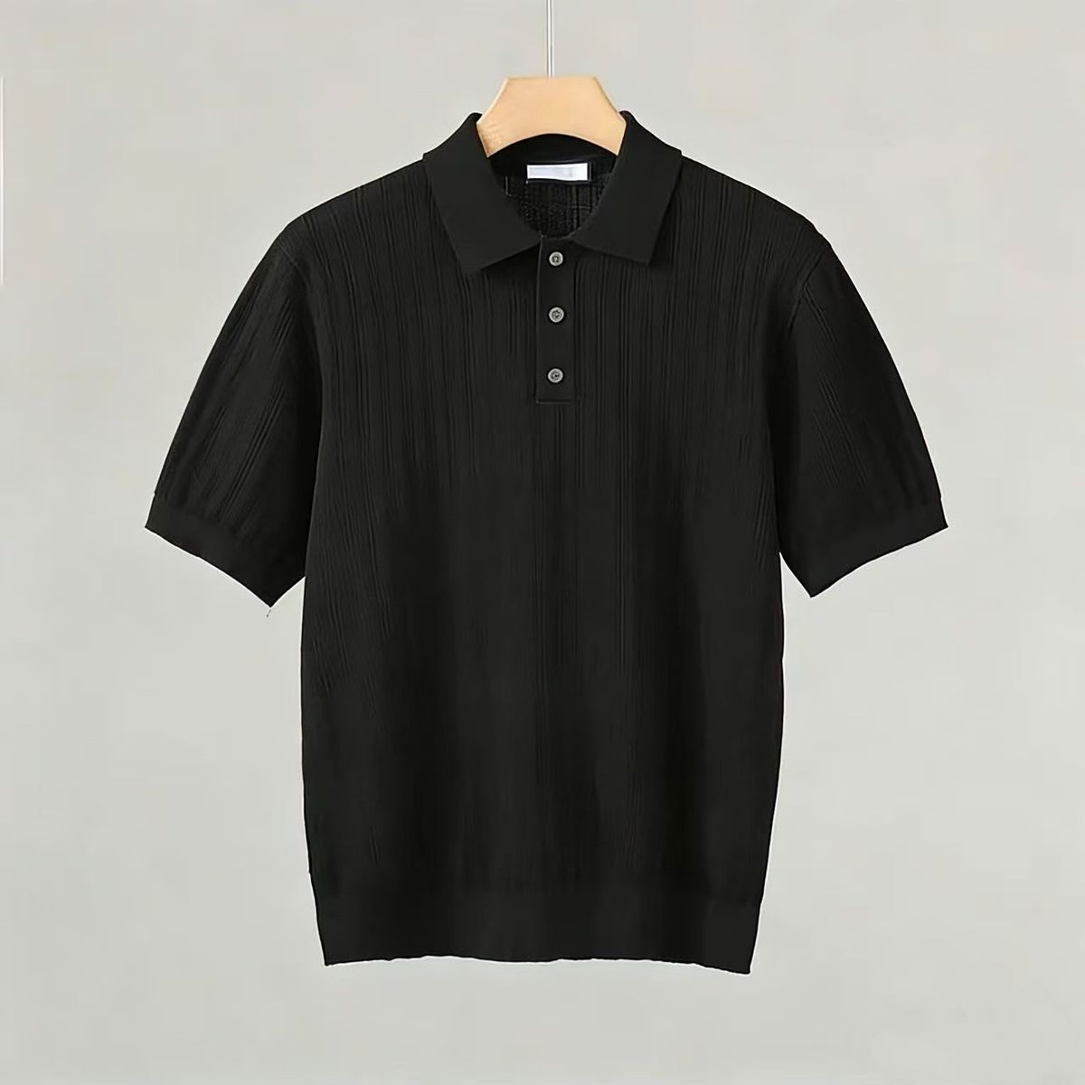 New Men's Vintage Style Polo Shirt Lapel Collar Lightweight Luxury Short Sleeve Fashionable And Simple Knitwear Top_viptrois.com