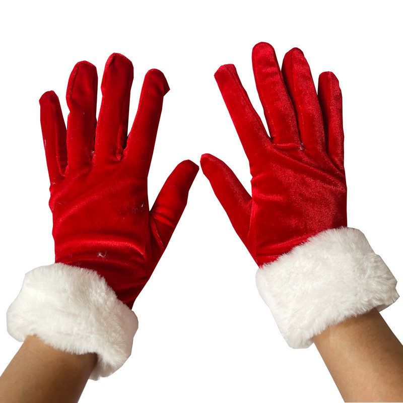 Christmas sock Short canary and white wool gloves Christmas gala ceremonial performance gloves Winter gloves_viptrois.com