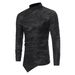 New Personalized Irregular Hem Design For Men's Casual Long Sleeved Dark Patterned Shirt In European Size ZT-CS16_viptrois.com