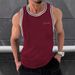 Men's Clothing Summer Muscle Fitness Sports Leisure Sleeveless Vest Printed Letters Fashion Quick Drying Vest_viptrois.com