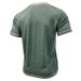 2025 Summer Men's Short Sleeved Henley Button T-shirt Color Blocked T-shirt Men's_viptrois.com