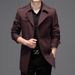 Pulse European American Spring And Autumn Turn-Down Collar Mid-Length Thin Men's Trench Coat Plus Size Business Casual British_viptrois.com