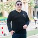 Large Size Men's Autumn Dark Pattern Plaid T-shirt Men's Winter Warm Bottoming Shirt Men's Guochao Fattened Plus Size T-shirt_viptrois.com