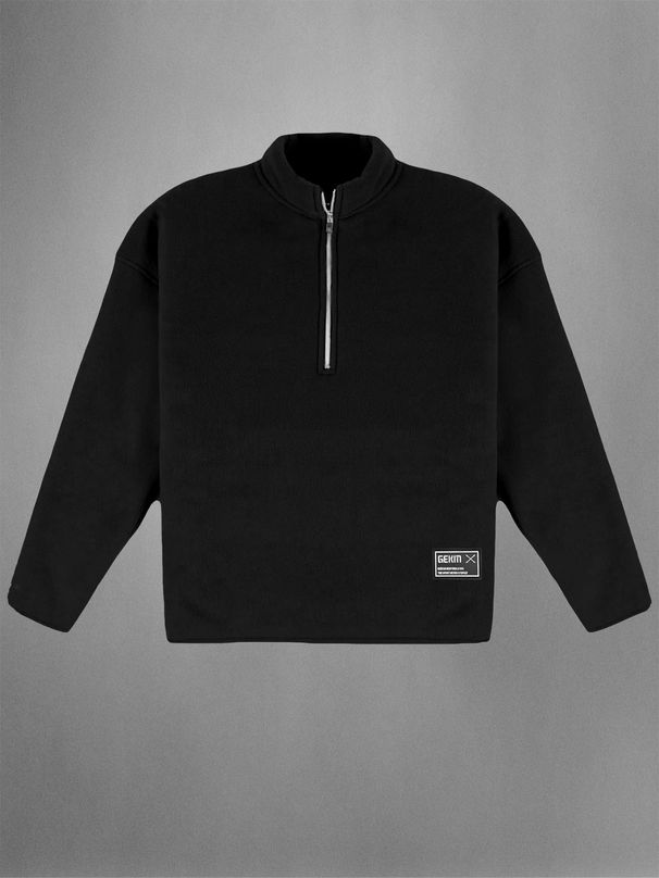 Men's Half-Zip Fleece Pullover Hoodie - Winter Stand Collar Loose Fit Retro Sportswear Long Sleeve Sweatshirt_viptrois.com