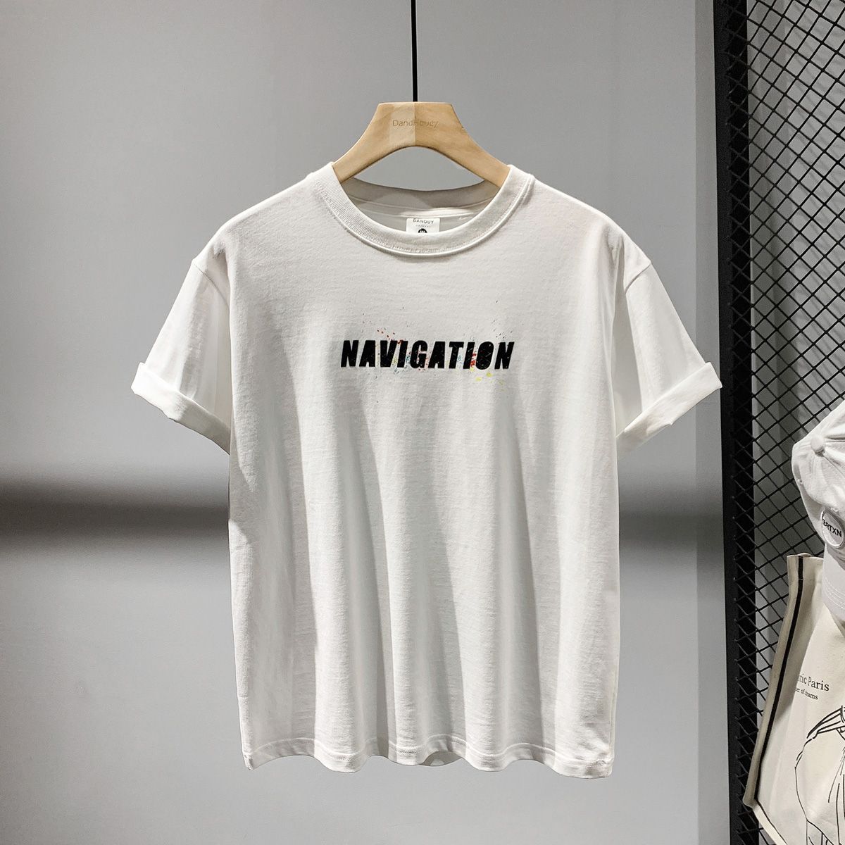2025 Fashion Creative Design Sense Color Ink Splashing Printing Short Sleeve T-Shirt Men's Daily Loose Casual T-Shirt_viptrois.com