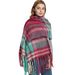 Unisex Shawl Autumn-winter woven dog tail looped yarn plaid fringe scarf_viptrois.com