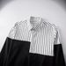 Men's Color Block Long Sleeve Shirt With Tencel Stripe Detailing - Breathable Slim Fit Casual Top For Everyday Wear_viptrois.com