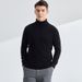 Pure Autumn Winter High Neck Men 100% Solid Color Wool Base Shirt Loose Fit Plus Size Thickened Casual Knitted Sweater_viptrois.com
