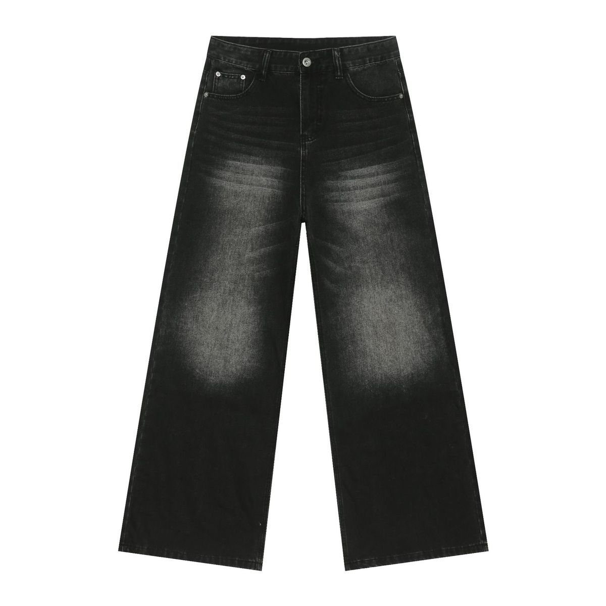 Men's Washed Loose Versatile Casual Straight Wide Leg Trousers_viptrois.com