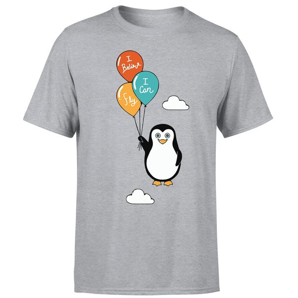 I Can Fly Penguin Unisex 100% Cotton T-shirt Mens Tees Top Funny Cute Penguin Lover Tee Top_viptrois.com