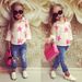 Mother&Kids Five-pointed long sleeve shirt + denim pants for girls_viptrois.com