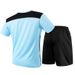 Summer Ice Silk Men's Short Sleeve Set Casual Plus Size Quick Drying Crew Neck T-Shirt And Shorts Thin Men's Clothing_viptrois.com