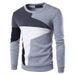 Men's Clothing Spring new arrivals Men's patchwork contrast color style casual long sleeved pullover sweatshirt 9238_viptrois.com