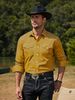 Men's Clothing Denim Casual Oxford Cloth Long Sleeved Lapel Shirt Street Hip Hop Style_viptrois.com