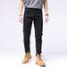 Biker Jeans Men's Stretch Slim Pants Fashion Brand Small Straight Pants Street Fashion Small Black Pants_viptrois.com