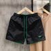 Unisex Quick-Dry Color Block Sport Shorts - Breathable 3/4 Length Athletic Running Shorts For Men And Women_viptrois.com