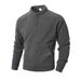 Men's Slim-Fit Stand Collar Sweatshirt - Minimalist Long Sleeve Pullover With Button Detail (Black/Khaki/Olive/Grey, Sizes S-XXXL)_viptrois.com