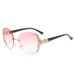 Frameless Diamond Sunglasses - Oversized Round Fashion Shades (European & American Luxe Style)_viptrois.com