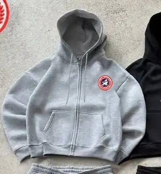 Men's Clothing Cross Border Sports Casual Men's Hooded Printed Zip Up Cardigan Straight Leg Trousers Suit_viptrois.com