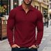 Men's Clothing Men's Classic Casual American Style Polo Shirt With Button-Down Collar, Long Sleeve, Stretch Fabric, Comfort Fit For Autumn_viptrois.com