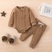 Autumn Children's Clothing Long Sleeved Tops And Long Pants Twisted Solid Color Suits Manufacturers Direct Sales One Piece Drop Shipping_viptrois.com