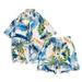 Men's Clothing Shirt Suit Men's Summer Vacation Leisure Ice Silk Short Sleeved Shorts Beach Flower Shirt_viptrois.com