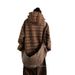 Autumn Thick Hooded Heavyweight Hoodie Men's Loose Casual Woolen Striped Jacket_viptrois.com