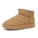 Winter new snow boots for women diamond plaid thick soled cotton shoes for women with velvet all match warm snow cotton boots_viptrois.com