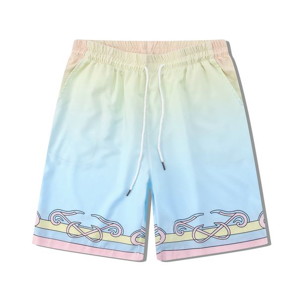 Men's Clothing Retro Palace Digital Printing Leisure Suit Beach Loose Short Sleeved Shirt Shorts_viptrois.com