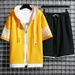 Men's Clothing Summer New Men's Cardigan Sweater Suit Youth Hooded Casual Korean Sportswear Two Piece Suit_viptrois.com