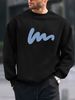Men's Loose Casual Fashionable Simple Pattern Printed Round Neck Long Sleeved Sportswear For Autumn And Winter_viptrois.com