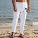Men's Loose Casual Sports Pants Retro Breathable Linen With Coconut Tree Print_viptrois.com