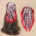 60cm Silk-Like Square Scarf Flight Attendant Style Neck Scarf Elegant Uniform Accessory Handbag Tie_viptrois.com