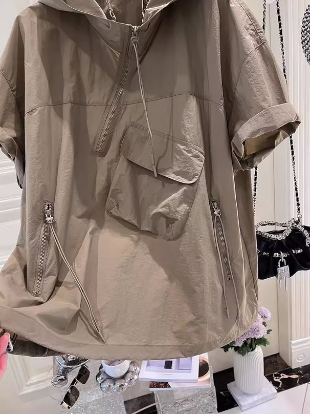 Summer Loose Sleeveless Camisole Thin Design With Zipper Outside, Trendy Design, Hooded Vest, Vest, Vest, Men's Top_viptrois.com