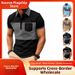 Men's Business Casual Short Sleeve Polo Shirt Striped Pockets Cross Border New Men's Clothing Tops & Tees_viptrois.com