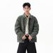 Vintage Workwear Jacket For Men - American High Street Style Loose Fit Casual Outerwear In Army Green_viptrois.com