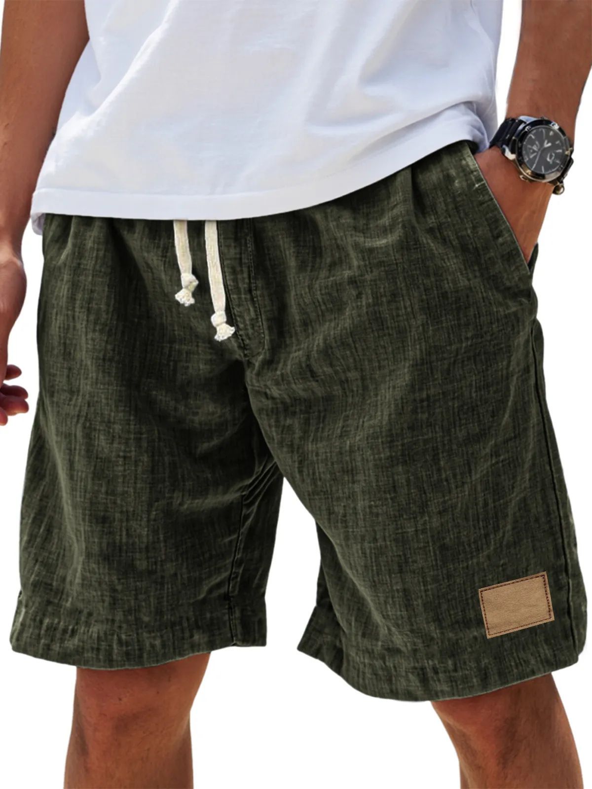 Men's Clothing New Men's Retro Breathable Linen Loose Holiday Shorts Fashion Casual Shorts_viptrois.com