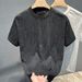 Trendy Brand Round Neck Light Luxury Men's T-shirt Summer New Loose Casual Versatile Half-sleeved Men's Short-sleeved Top_viptrois.com