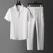 Men's Clothing 24 Summer Ultra-thin Half Sleeve Ice Silk Linen Suit Men's Cotton And Linen Two-piece Suit_viptrois.com