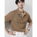 Men's Short Sleeve V-Neck Knit Polo Shirt - Breathable Seagull Collar Business Casual Summer Top_viptrois.com
