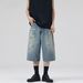 Men's Clothing Men's Wear Summer American Retro Graffiti Ink Splashed Seven Point Jeans Men's And Women's Trendy Silhouette Casual Shorts_viptrois.com