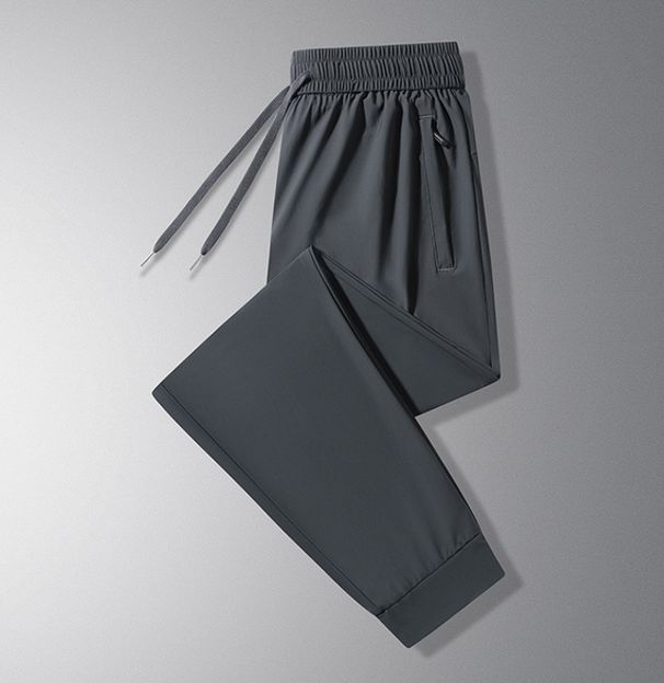 Quick-drying Men's Trousers, Summer Thin Style, Youth Ice Silk Breathable Straight-leg Casual Sport Pants, Men's Long Trousers_viptrois.com