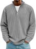 2026 Autumn/Winter New Men's Casual Round-neck Zip Cotton Canvas Long-Sleeve Polo Shirt Sweatshirt_viptrois.com